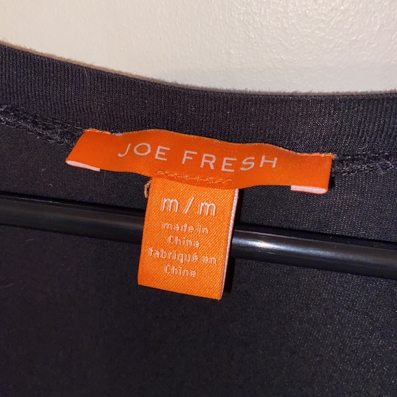 Black Tee with Leather Sleeves - Joe Fresh Size M - Picture 4 of 4